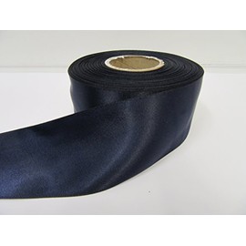 2 metres of 50mm Satin Ribbon Navy Dark Blue Double Sided 2" 2 Inch