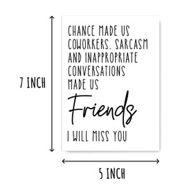 EruditeGifts Friends I Will Miss You Card - Chance Made Us Coworkers Sarcasm And Inappropriate Conversations Leaving Card - Friend Card
