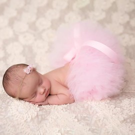 Uposao DIY Newborn Baby Photography Props Set, Baby Photo Shoot Costumes, Tutu Skirts, Outfits, Pettiskirt, Girls Flowers Headband, Baby Photo Photography Prop Accessories for Newborn