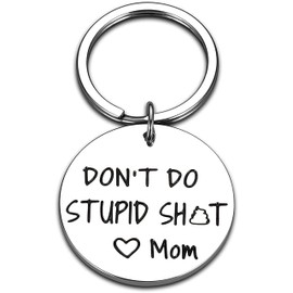 CGBOOM Keychain Gag Gifts for Teen Boys Girls Son Daughter - Don't Do Stupi Poop Love Mum