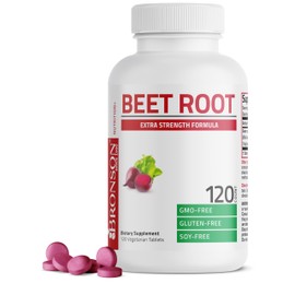 Bronson Beet Root Extra Strength, Non-GMO, 120 Vegetarian Tablets