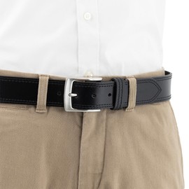 Mens leather belt / Mens belt LINDENMANN, XXL, black, 70011, Size:85