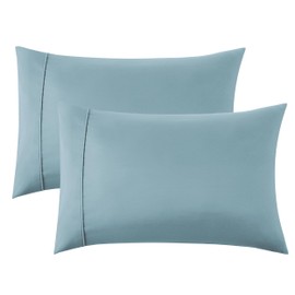 Bedsure Queen Pillow Cases Set of 2 - Grey Blue Polyester Microfiber Pillowcase 2 Pack, Super Soft and Cozy Pillowcase, Pillow Case Covers with Envelop Closure, 20x30 Inches