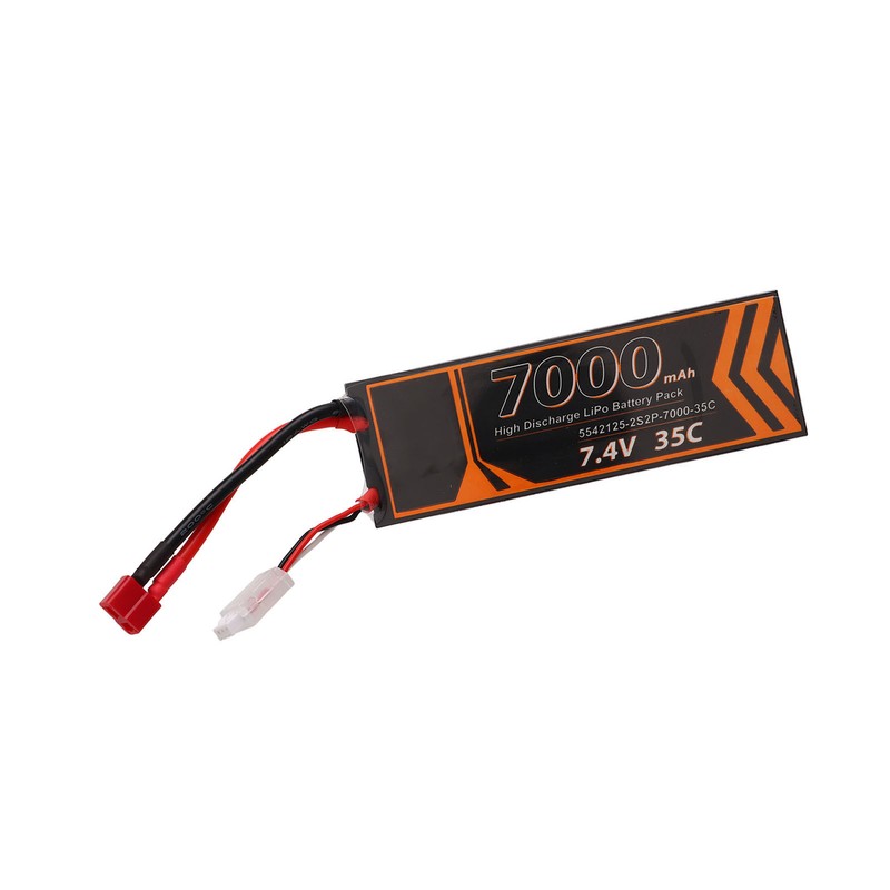 7000mAh Lipo Battery 35C Discharge Rate 7.4V 2S2P T Shape