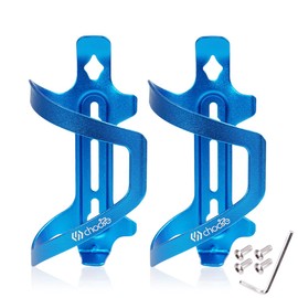 Chooee Bicycle Water Bottle Cage,Aluminum Bike Water Bottle Holder for Road Bikes Mountain Bikes 2-Pack Blue