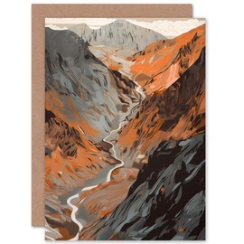 Artery8 Scafell Pike Hiking Trail Rocky Mountain Landscape Christmas Card