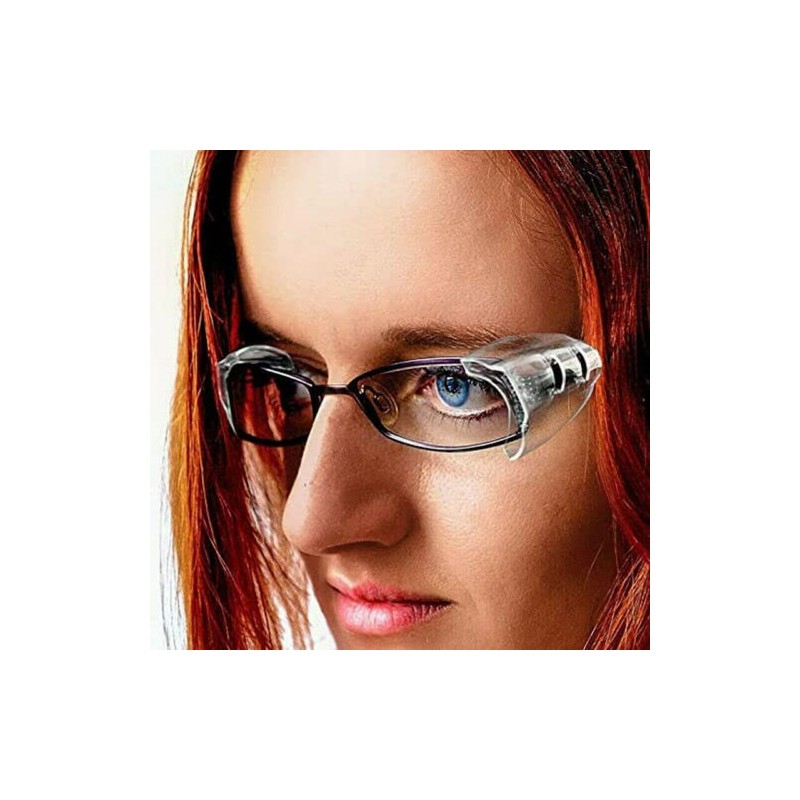 AIMALL 4 Pairs Clear Eye Goggles Side Shields Protection Universal