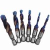 Yakamoz 6Pcs Hexagon Titanium Drill Tap Combination Bit Set, 1/4"