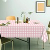 4 Pack Pink Gingham Tablecloths, Pink and White Checkered Tablecloths