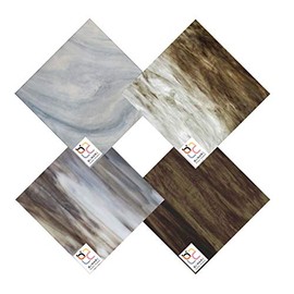 Wissmach 4 Sheet Mixed Color Variety Stained Glass Pack and Mosaic Glass, Gray Brown (8"X6") by BiNARi Glass Studio