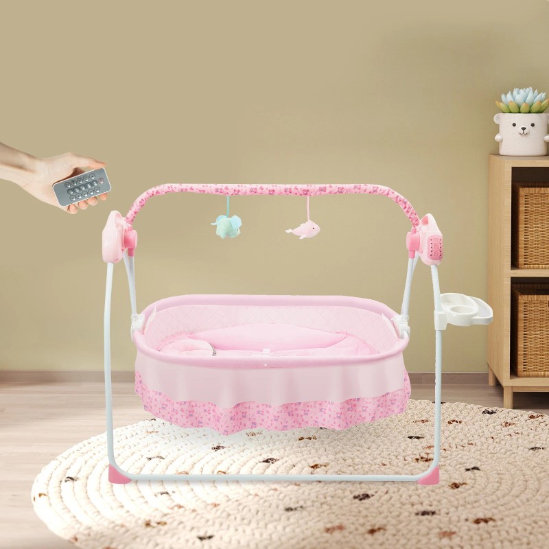 Electric Baby Music Crib Auto-Swing Cradle Infant Rocker Sleep Bed