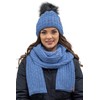 Vivisence Stylish Women's Winter Set Hat with Pompom and Warm