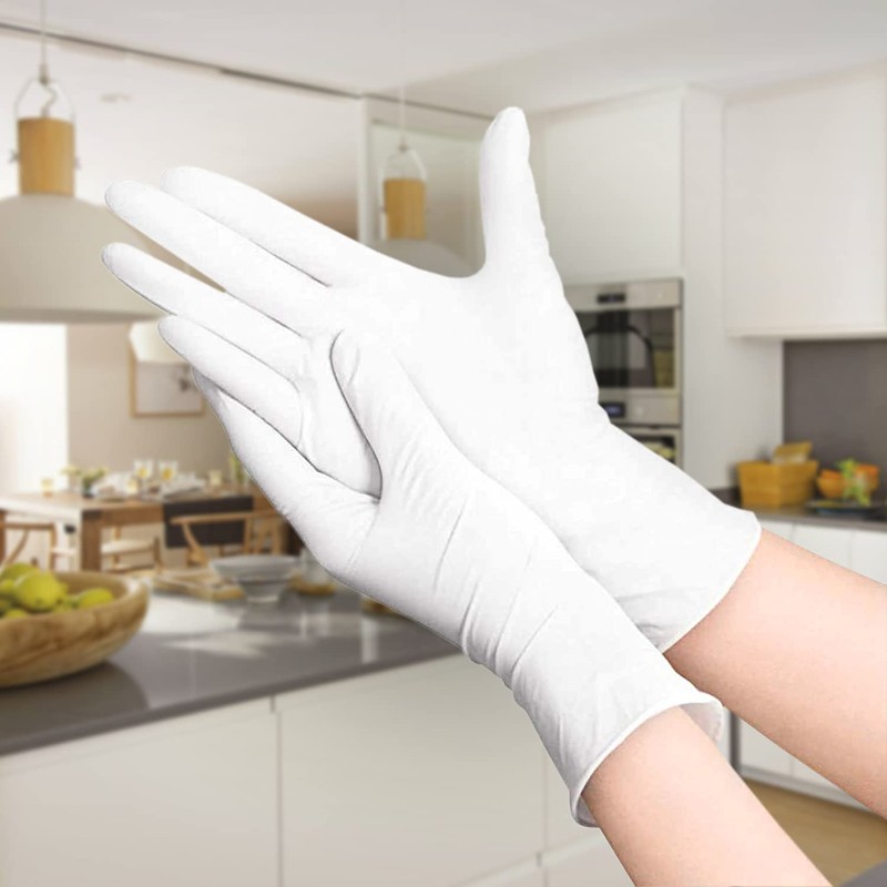 Bayeco - Disposable Latex Gloves - White - Ambidextrous -