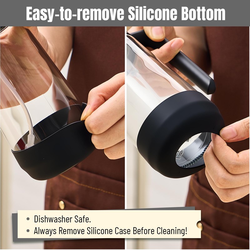 PARACITY Oil Dipenser Bottle with Silicone Bottom, 2 in 1