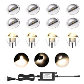 YZGWZLD LED Deck Lights Kit,12 Pack Low Voltage Φ1.38 IP67 Waterproof Stairs Light Outdoor Garden Yard Landscape Pathway Step Basement Warm White LED Lighting