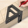 KLYKLL 3D Multi-Angle Measuring Ruler, 45/90 Degree Aluminum Alloy Miter