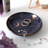 Stunning Ceramic Dark Purple Star Sign Trinket Dish - 2cm