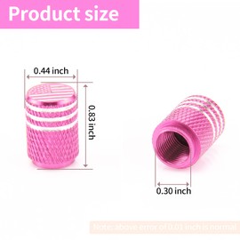 SINGARO American Flag Valve Stem Cap, 12PCS Aluminum Alloy Rubber Sealed Tire Cap, Universal for Cars, Trucks, SUVs and Motorcycles, Car Exterior Accessories (Pink)