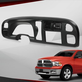 CROSSDESIGN Dash Board Bezel Cover with Vent Car Radio Stereo Dash Kit Compatible with Dodge Ram 1500 1998-2001/Fit for Dodge Ram 2500 3500 1998-2002