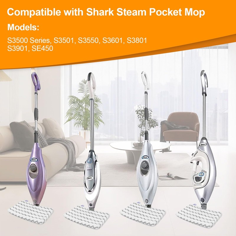 Jirmory 6 Pack Steam Mop Replacement Pads Compatible with Shark