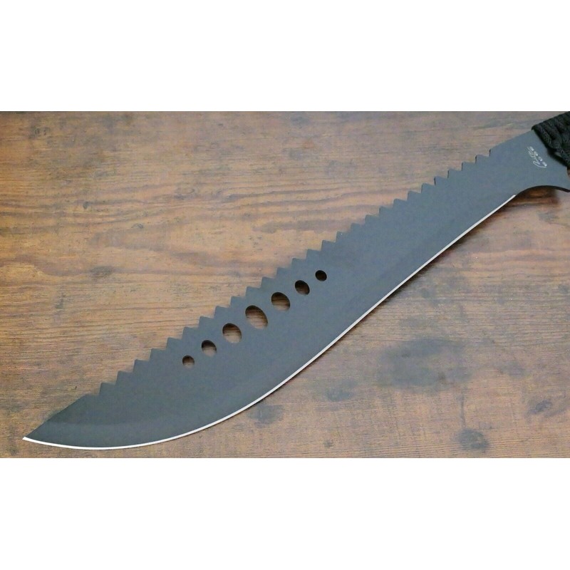 Tattva Tactical 21” Machete Black Medium Size Sawback Full Tang