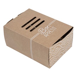 Restaurantware-Cater Tek 8.3 x 5.7 x 3.7 Inch Hot Dog Trays, 100 Disposable Take Out Boxes - Durable, Sturdy, Kraft Paper Food Containers, For Parties, buffets, Catering Events, Picnics, And More