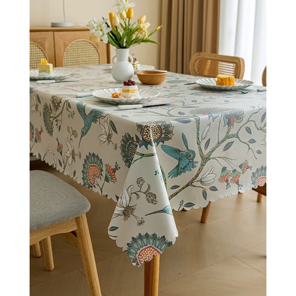 LIVETTY Wipe Clean Table Cloth, Fabric Table Cloth Rectangle Table