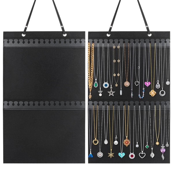 Myasrelae Hanging Necklaces Holder, Large Jewelry Organizer for Necklaces, Bracelets, and Ankles, Necklaces Display Storage Hanger for Wall, Closet and Door (Necklaces Holder)