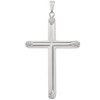 CLEVER SCHMUCK Silver Pendant Very Large Cross 54 mm Semicircular