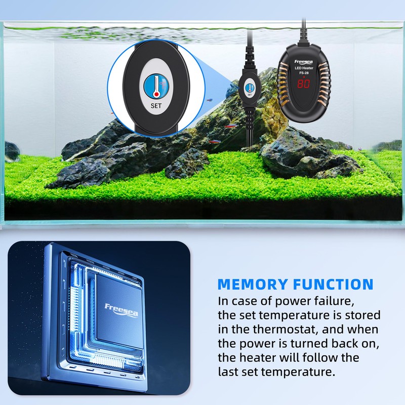 FREESEA Aquarium Fish Tank Heater: 75W Small Submersible Turtle Heater