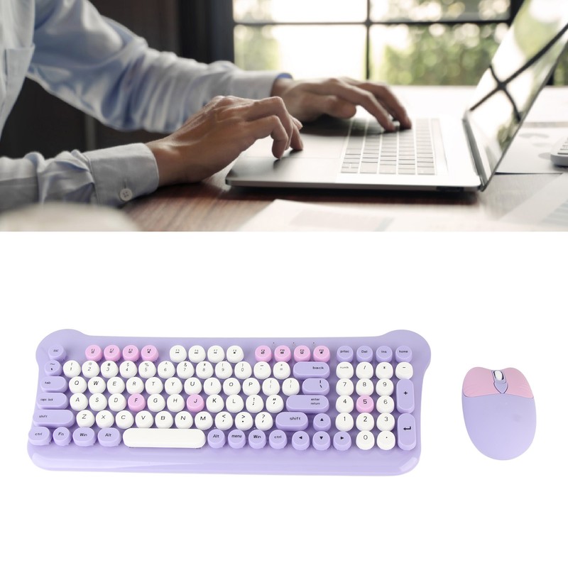 Wireless Keyboard and Mouse 2.4Ghz Connection Cute Keyboard Mouse Set