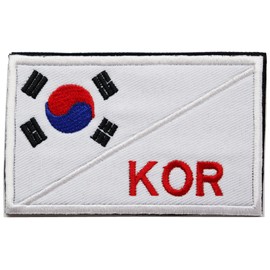 Patch Korean Flag KOR Velcro Removable Military Airsoft Flag of South Korea Tai Chi Flag Embroidered Patch