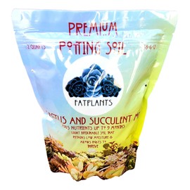 Fat Plants San Diego Premium Cacti and Succulent Potting Mix Soil - for Cactus Palm Tree Citrus Plant Grown in Gardening Containers - Indoors & Outdoors Use - with Natural Food/Fertilizer