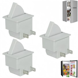 3 - Pack Universal Refrigerator Door Light Switch, 2 - Pin Momentary Operation Replacement Controller, Compatible with GE, Whirlpool, Maytag, KitchenAid (2.5A 250V AC)