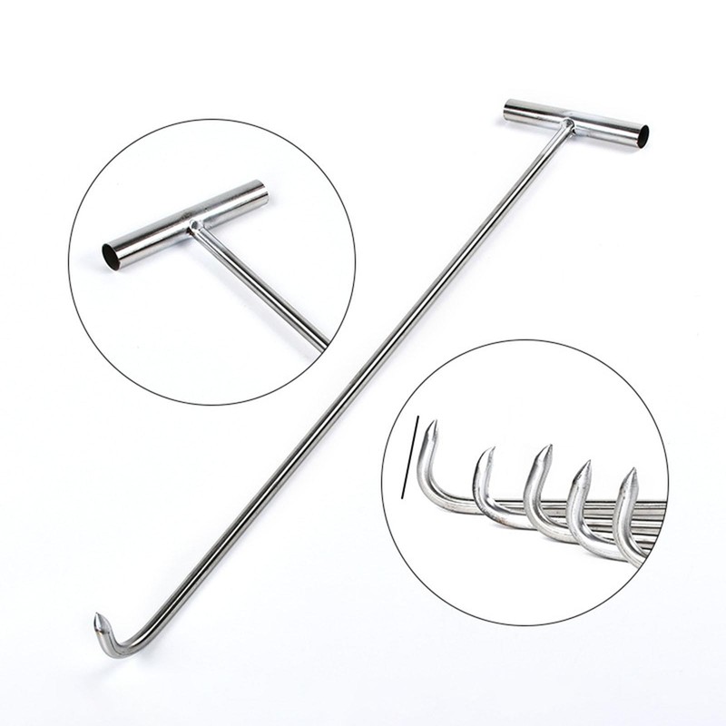 Manhole Hook Tool T Shape Hook Open Manhole Cover Versatile