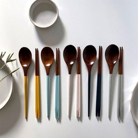 (10x10) Seollem House Kar Premium Natural Wood Solid Wood Lacquer Cutlery Set 5 Colors / (텐바이텐)설렘하우스 카르 고급 우드 천연목 원목 옻칠 수저세트 5color