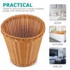 Alipis Rattan Waste Basket, Straw Trash Can Woven Wastebasket Plastic