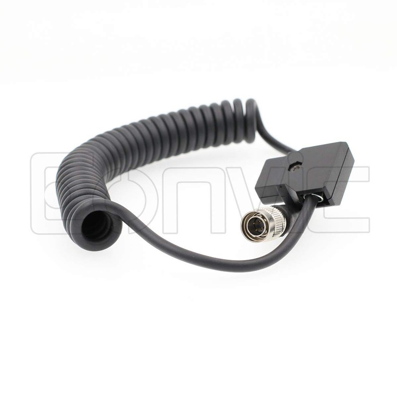 Anton Bauer D-Tap To Male Hirose 4 Pin Power Coiled