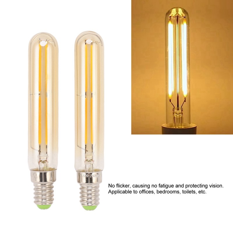 2Pcs LED Tube Bulb 4W E14 2300K Tubular Light Lamp