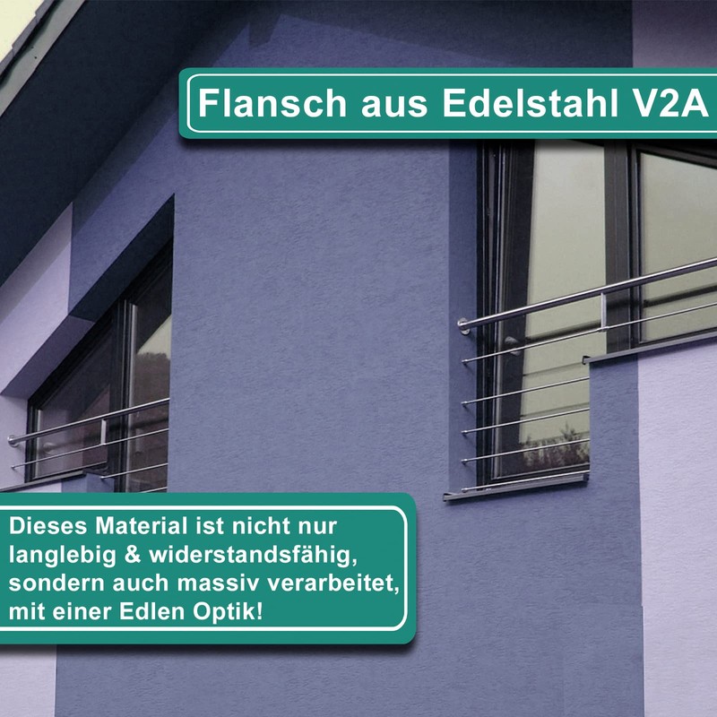 PRIOstahl Wall Flange Pipe Flange Floor Flange Push Fit Handrail