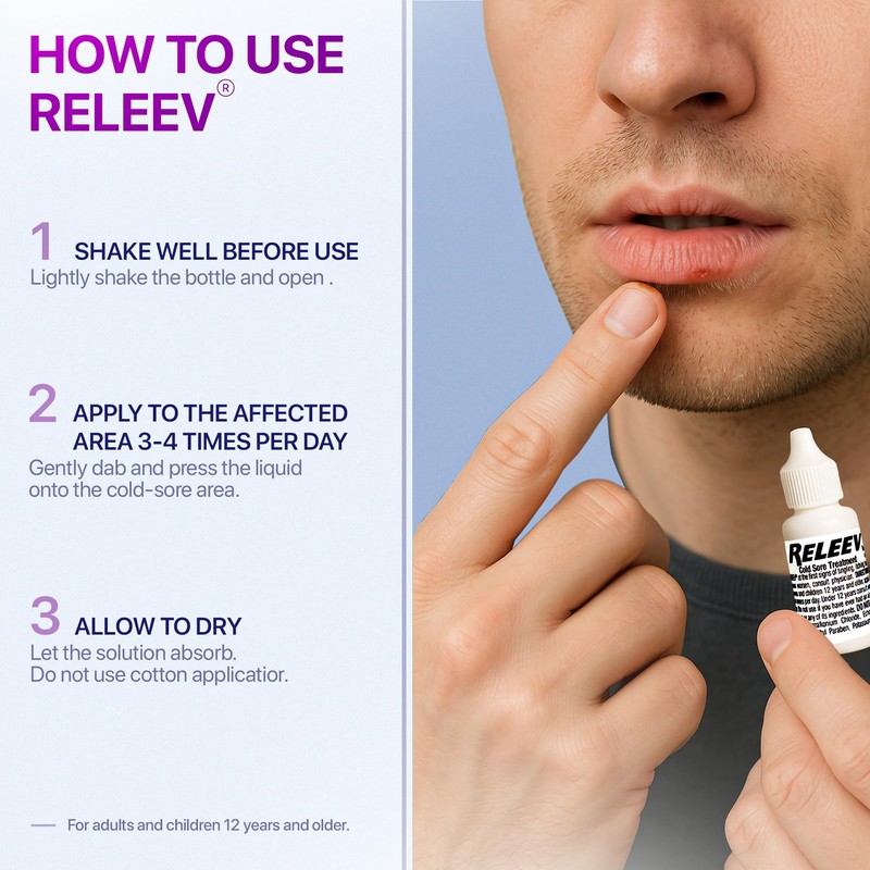RELEEV 1 Day Cold Sore Treatment 6 mL (Pack of