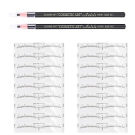 Pack of 100 Eyebrow Rulers with 1 Box Eyebrow Pencil, Microblading Eyebrow Stickers, Translucent Disposable Eyebrow Ruler Stencils, Positioned Eyebrow Stickers