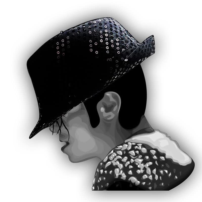 Aniler Unisex Solid Color Sequins Fedora Hat (Black)