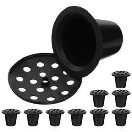 Toddmomy 10pcs Cemetery Grave Vase Inserts, 16 Holes Plastic Cemetery Flowers Holder Bracket for Grave Vase Reusable Cemetery Decor Tombstone Markers Memorials Sympathy, 13.00X13.00X10.00CM, Black