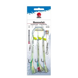 DEGA Sea leader with 3 arms, hook 6/0, pilk system, cod system, sea rig, pollock leader