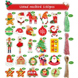EDECOR 150 Etiquetas Navideñas para Regalos con Cuerda, Café Kraft Adecuado para la Decoración de Regalos de Navidad
