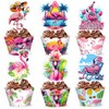 48PCS Flamingo Themed Birthday Party Decorations | 24PCS Cupcake Toppers