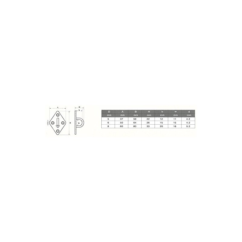Sunload Eye Plate Diamond V4 A Rust-Proof Stainless Steel Pack