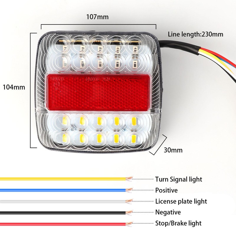 12V LED Tail Lights Stop Brake Turn Signal Low Power