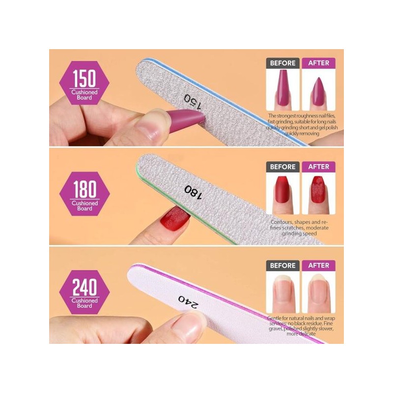 Tineater 티니터 네일 100 180 파일 키트 보드 에머리 그릿